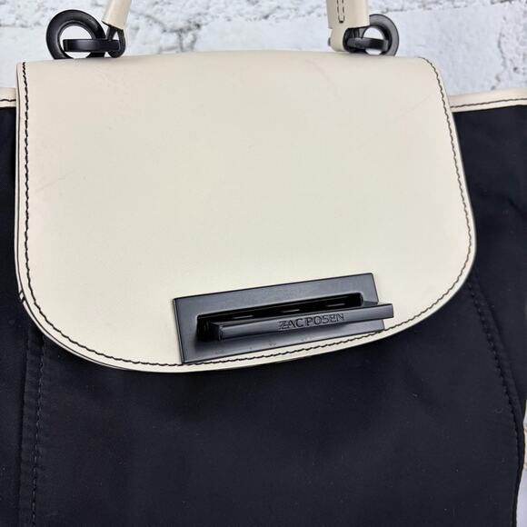 Zac Posen White Leather Black Nylon Backpack Purse main image 11